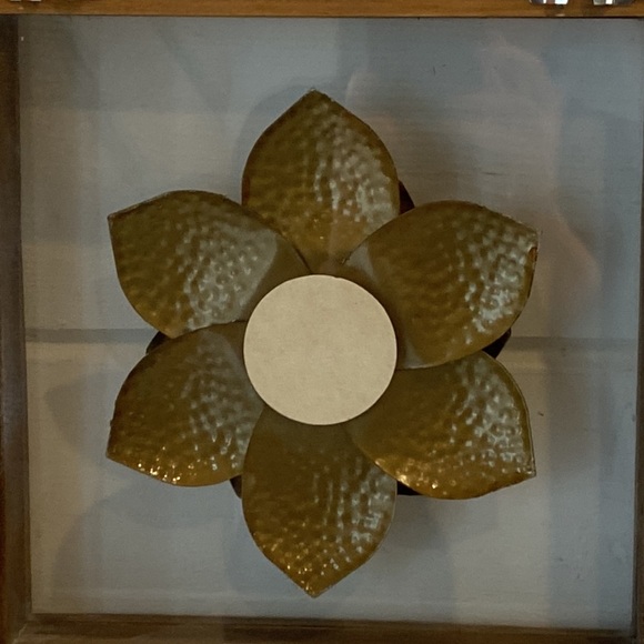 Metallic Gold Flower Wood Shadowbox Art - Picture 5 of 7
